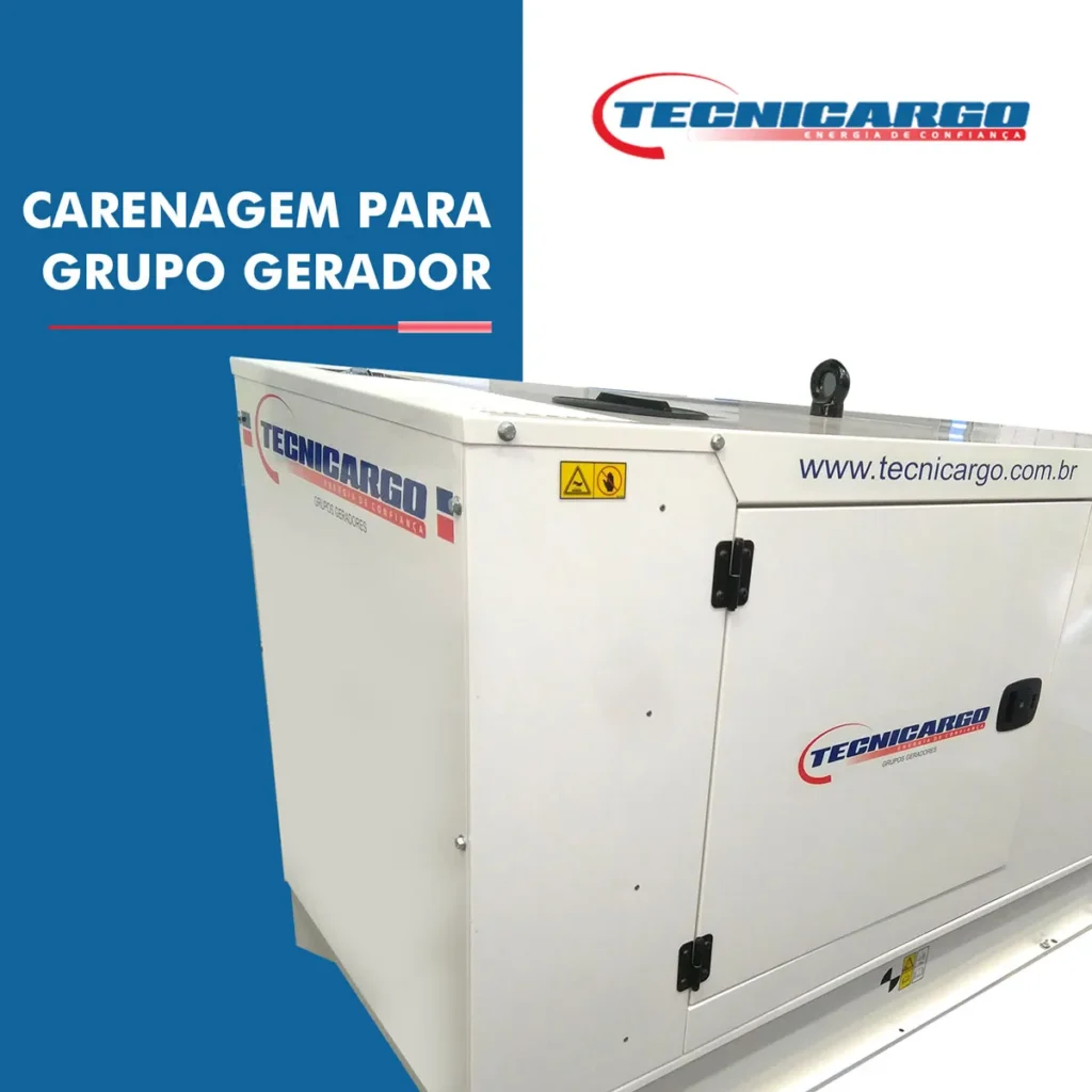 A carenagem para grupo gerador é um revestimento metálico projetado para cobrir o gerador e seus componentes, proporcionando, assim, maior proteção ao equipamento.